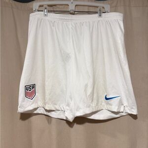 Nike White Soccer Shorts with USA logo